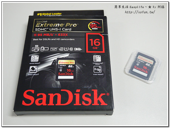 [敗家] SanDisk Extreme® Pro 95MB/s SDHC 16GB 記憶卡開箱評測，高速連拍、錄影必買好物