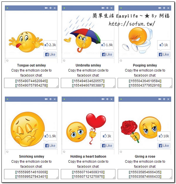 [臉書] Facebook 聊天室表情符號代碼，增添不少趣味、互動 (含隱藏版圖片)