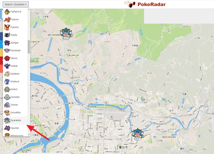 [攻略] Pokemon GO 寶可夢地圖雷達圖鑑 Poke Radar@提示神奇寶貝出現位置、哪裡捕捉