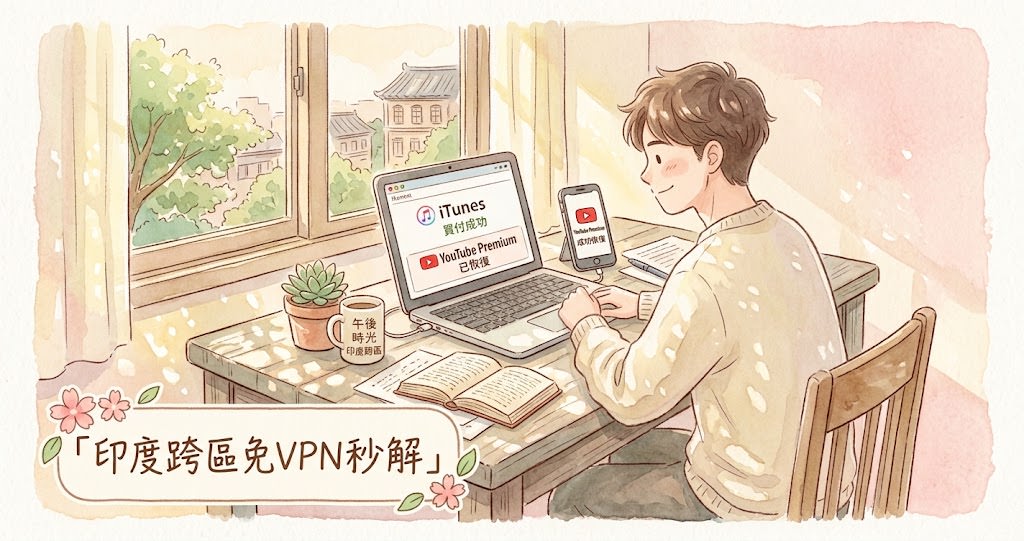 YouTube Premium 印度跨區免 VPN 訂閱續約教學：解決「我們無法驗證你的國家/地區」實測排錯攻略